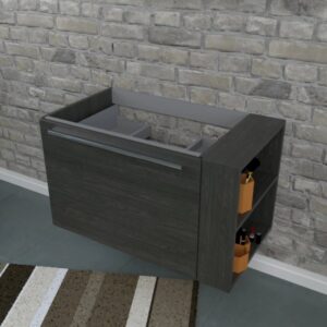 t.b.t. Mobile bagno in legno con ripiano a giorno per accessori bagno.