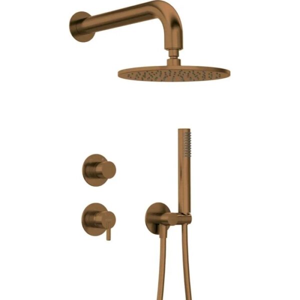 Set doccia a scomparsa con soffione doccia ø250 mm Limonar bronzo spazzolato