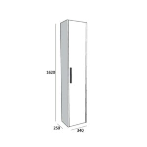 Mobile bagno colonna sospesa reversibile 1 anta finitura olmo creme 34x162x25 cm