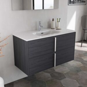 Mobile bagno base lavabo sospesa Ika 101 2/C olmo onyx 101x46 cm