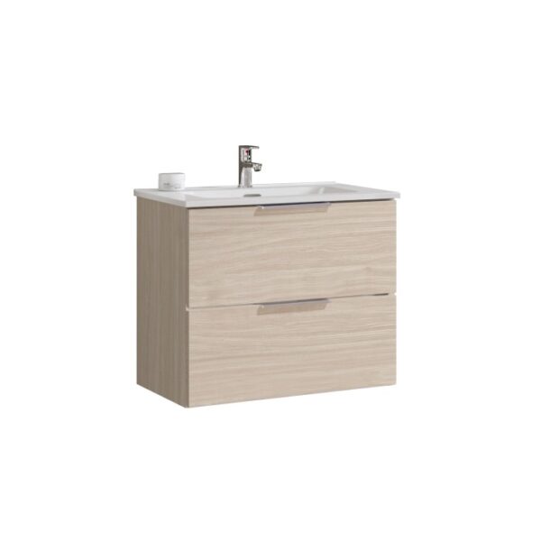 t.b.t. mobile bagno sospeso con due cassetti e lavabo da appoggio.