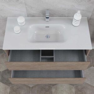 Mobile bagno base lavabo sospesa Ness 101 2/C natural gray 101x46 cm