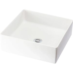 Lavabo d'appoggio t.b.t. quadrato bianco.