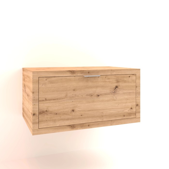Mobile bagno sospeso effetto legno per bagno.