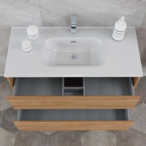 Mobile bagno base lavabo sospesa Ness 101 2/C honey 101x46 cm
