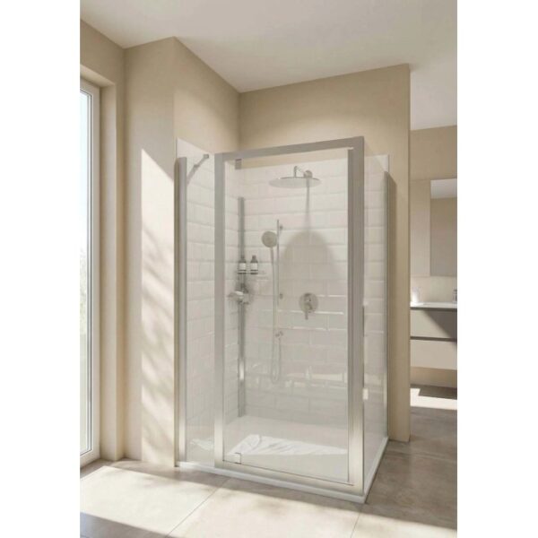 Porta doccia fisso linea Elite 38-40x200 cm nichel spazzolato
