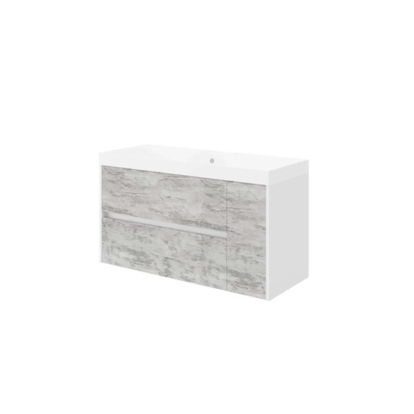Mobile bagno base lavabo sospeso Savini 100 cm girgio bianco