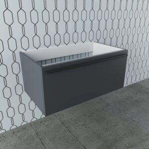 Mobile bagno sospeso grigio.