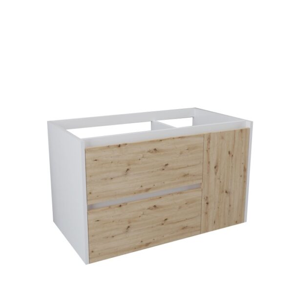 t.b.t. Mobile lavabo in bianco e effetto legno per arredo bagno.