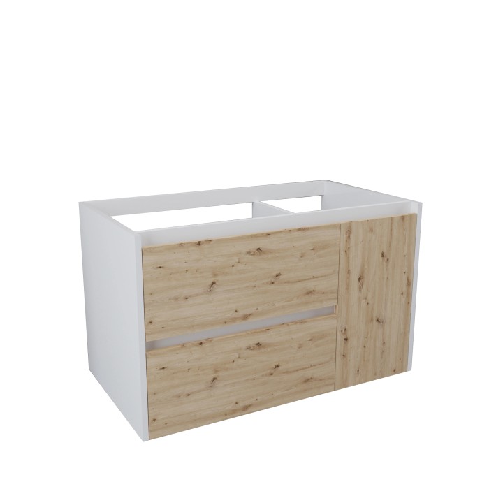 t.b.t. Mobile lavabo in bianco e effetto legno per arredo bagno.