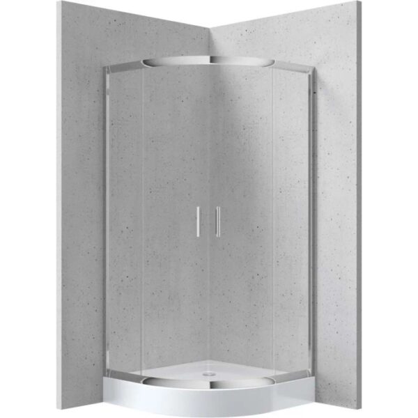 Cabina doccia Juraguá con piatto semicircol Caimito Idrostile 800x1850 mm cromo