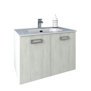 t.b.t. Mobile bagno con lavabo e rubinetto.