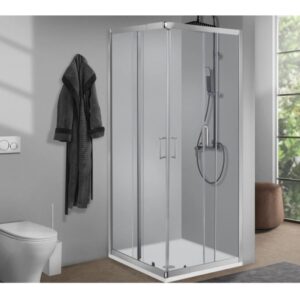 Box Doccia rettangolare 68-80/ 88-100cm cromo vetri trasparenti Kamelie