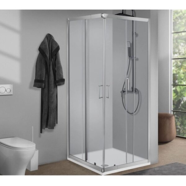 Box Doccia rettangolare 68-80/ 88-100cm cromo vetri trasparenti Kamelie