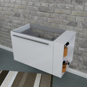 Mobile bagno t.b.t. bianco con ripiano a giorno per accessori bagno.
