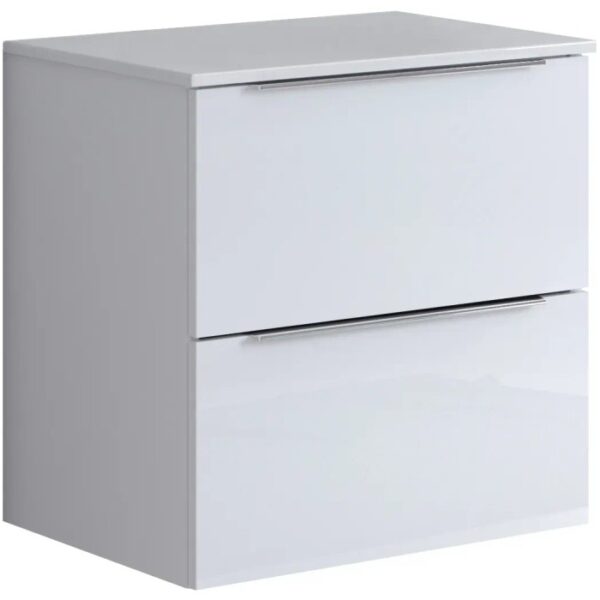 Mobile bagno t.b.t. bianco con due cassetti per il bagno.