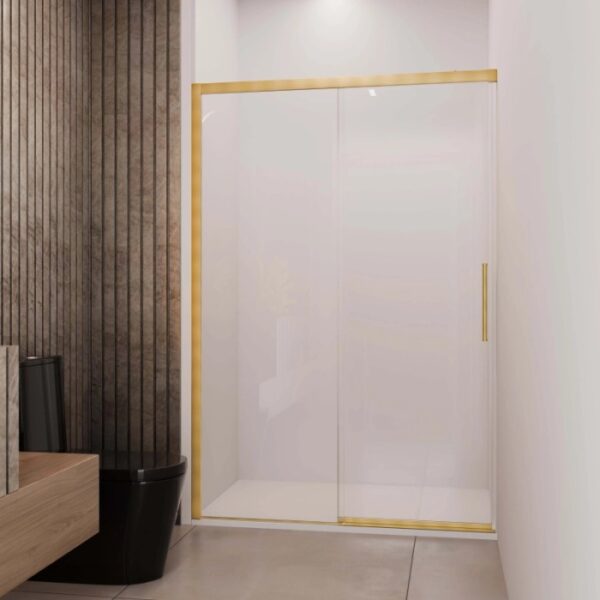 Porta scorrevole doccia Lux sx nicchia est. 107-110 cm oro trasparente