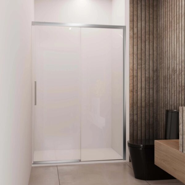 Porta scorrevole doccia Lux dx nicchia est. 97-100 cm argento trasparente