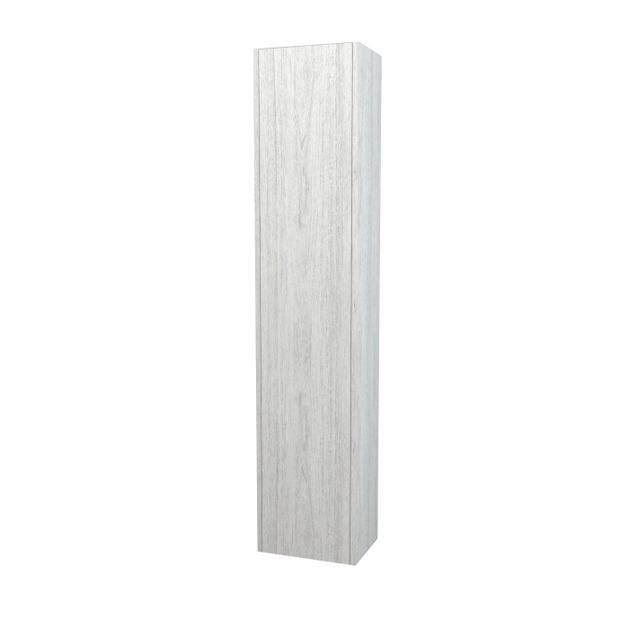 Mobile colonna bagno in legno chiaro.