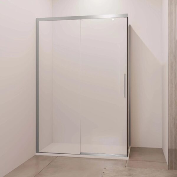 Porta scorrevole doccia Lux sx fisso est. 97-100 cm argento trasparente