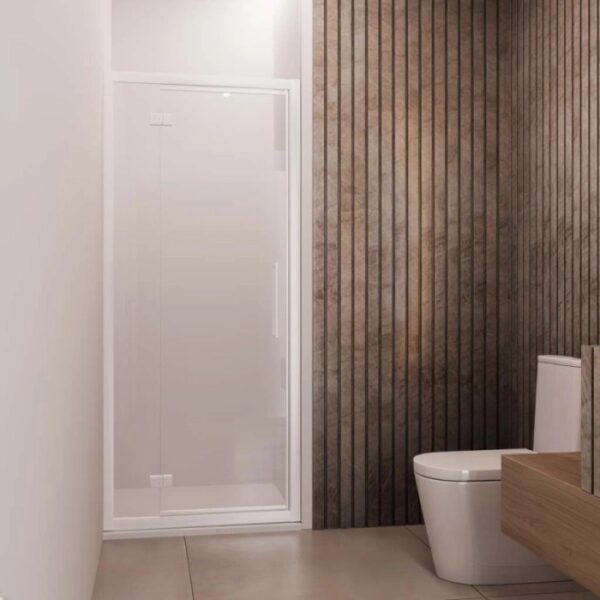 Lato fisso box doccia Lux Dx 8 mm porta scorrevole trasparente 90 cm bianco