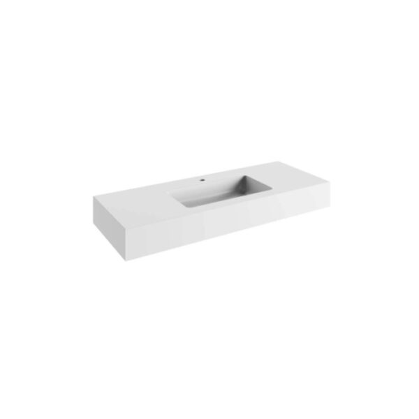 Top Obisurface Caren b. opaco con vasca lavabo sp.14 cm 120,5x46,5 cm