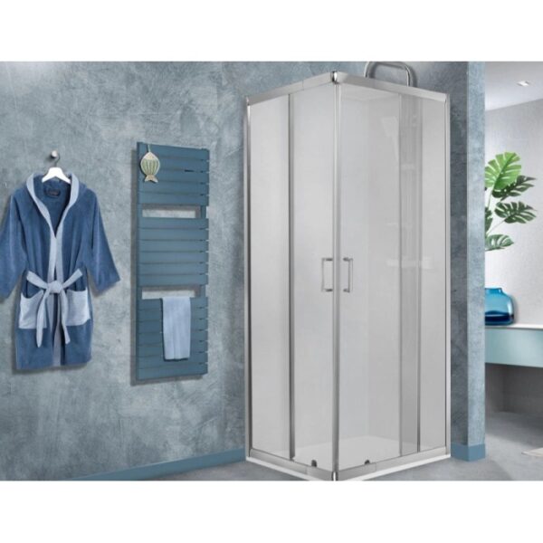 Box Doccia rettangolare 68-80/88-100cm cromo vetri stampati Kamelie