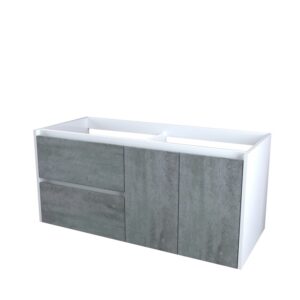 Mobile bagno sospeso t.b.t. grigio/bianco per arredo bagno.
