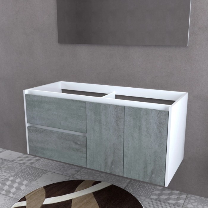 t.b.t. mobile bagno sospeso, grigio/bianco.