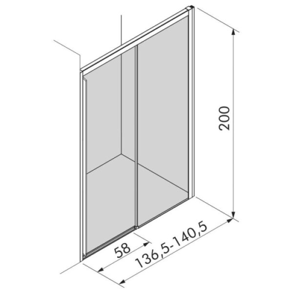 Porta doccia scorrevole Elite 136,5-140,5x200 cm nichel spazzolato