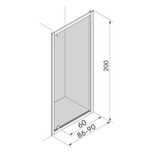 Porta doccia Pivot Elite 86-90x200 cm nichel spazzolato