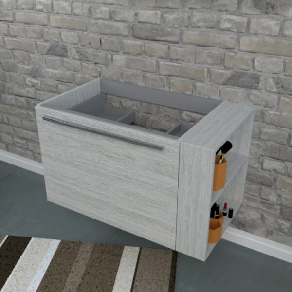 t.b.t. Mobile lavabo per arredo bagno con ripiani laterali.