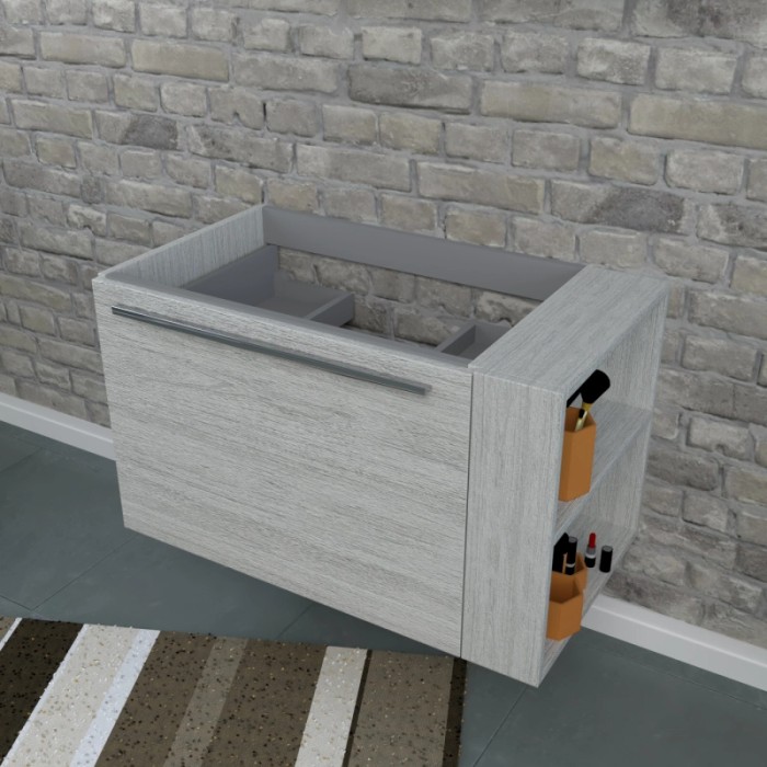 t.b.t. Mobile lavabo per arredo bagno con ripiani laterali.