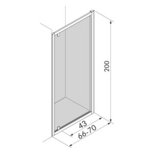 Porta doccia Pivot Elite 66-70x200 cm canna di fucile