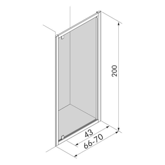 Porta doccia Pivot Elite 66-70x200 cm canna di fucile