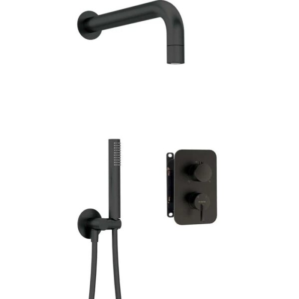 Set doccia incasso Idrostile Limonar con box e soffione 42 mm nero