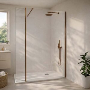 Aletta girevole doccia Walk-in Orion 30cm profilo oro rosa