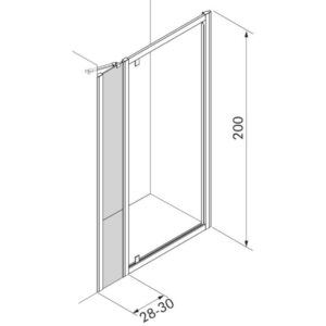 Porta doccia fisso linea Elite 28-30x200 cm canna di fucile