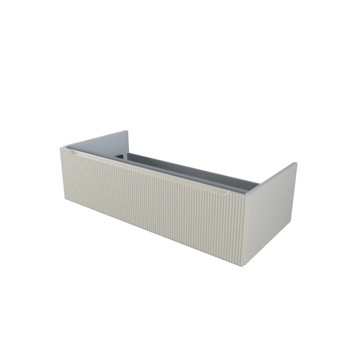 Mobile bagno sospeso t.b.t., grigio chiaro con motivo a coste.