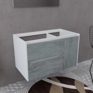 t.b.t. Mobile bagno sospeso grigio/bianco. Arredo bagno.