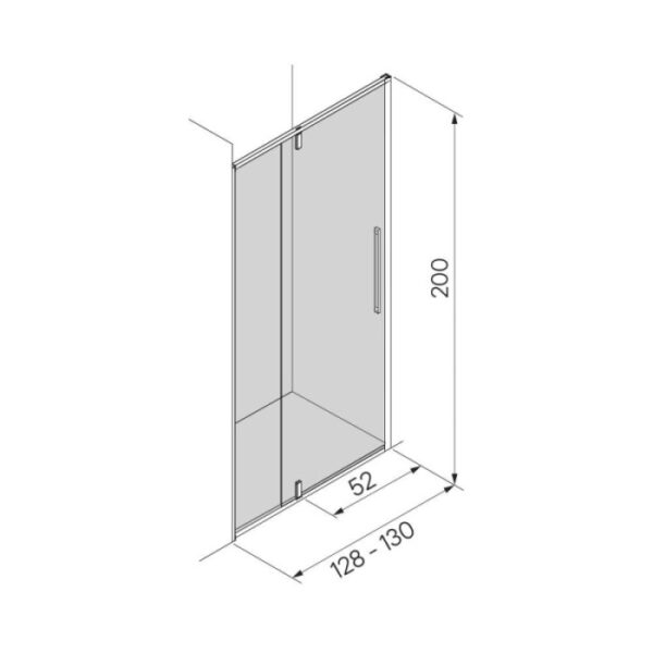 Porta doccia Pivot Slim 128-130x200 cm oro spazzolato