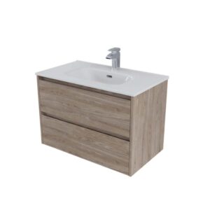 Mobile bagno base lavabo sospesa Ness 81 2/C natural gray 81x46 cm