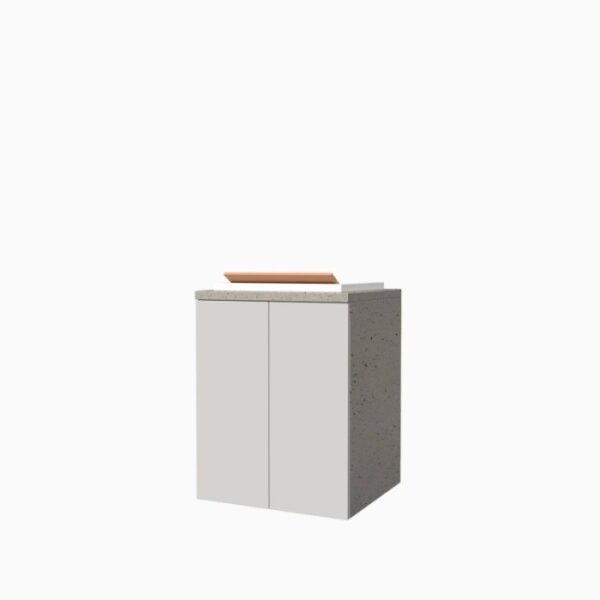 Mobile lavatoio sospeso vasca in ceramica H91xL71xP65 cm Pietra Bianco