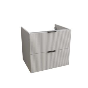 t.b.t. Mobile bagno sospeso con due cassetti e maniglie nere.