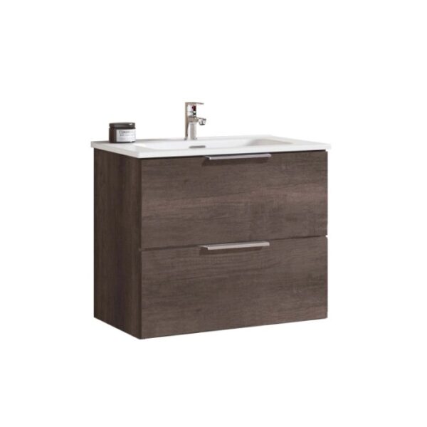 Mobile bagno t.b.t. con due cassetti e lavabo da appoggio.