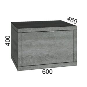 t.b.t. mobile sottolavabo per arredo bagno, grigio, con cassetto.