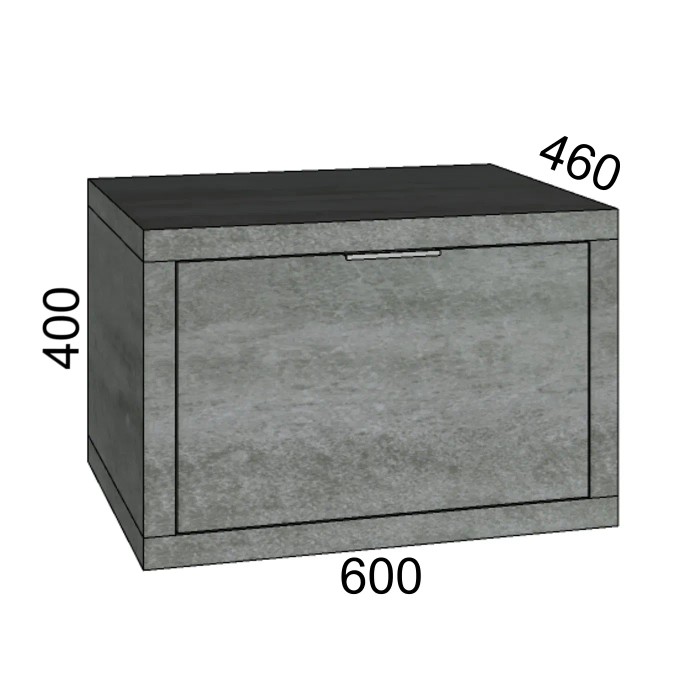 t.b.t. mobile sottolavabo per arredo bagno, grigio, con cassetto.