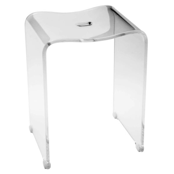 Sgabello da bagno t.b.t. trasparente in acrilico, stile moderno.