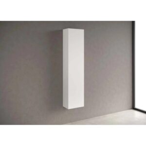 Mobile bagno sospeso t.b.t. bianco su parete grigia.