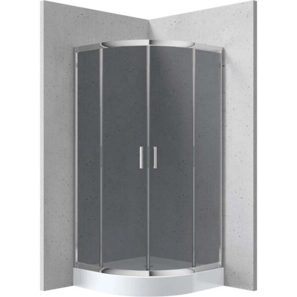 Box doccia semicircolare con piatto Idrostile Juraguá 80x80 cm nero